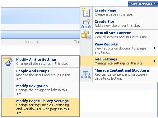Modify Page Library Settings